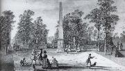Jacques Rigaud View from the front of the Burlington Lane Gate at the Rond-Point with obelisk,looking along three alleys oil painting